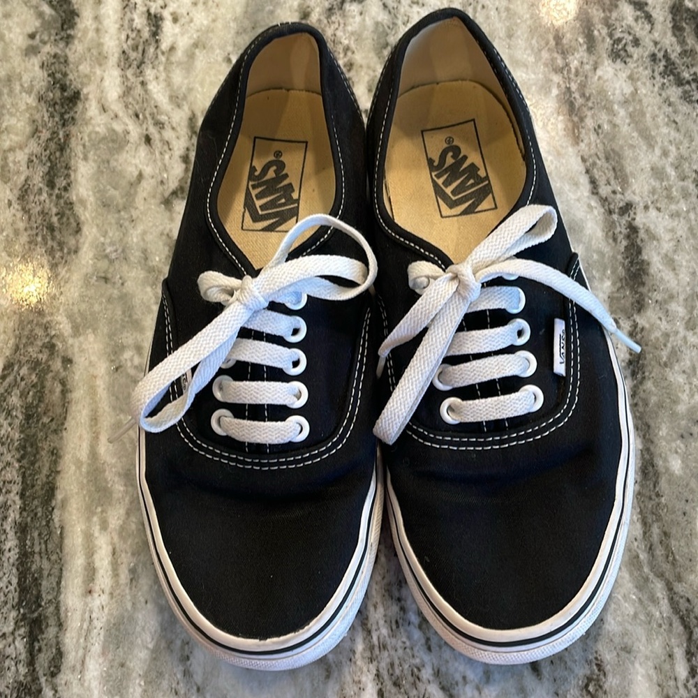 Vans Authentic Shoe, Black & White Size: 8.5 Womens